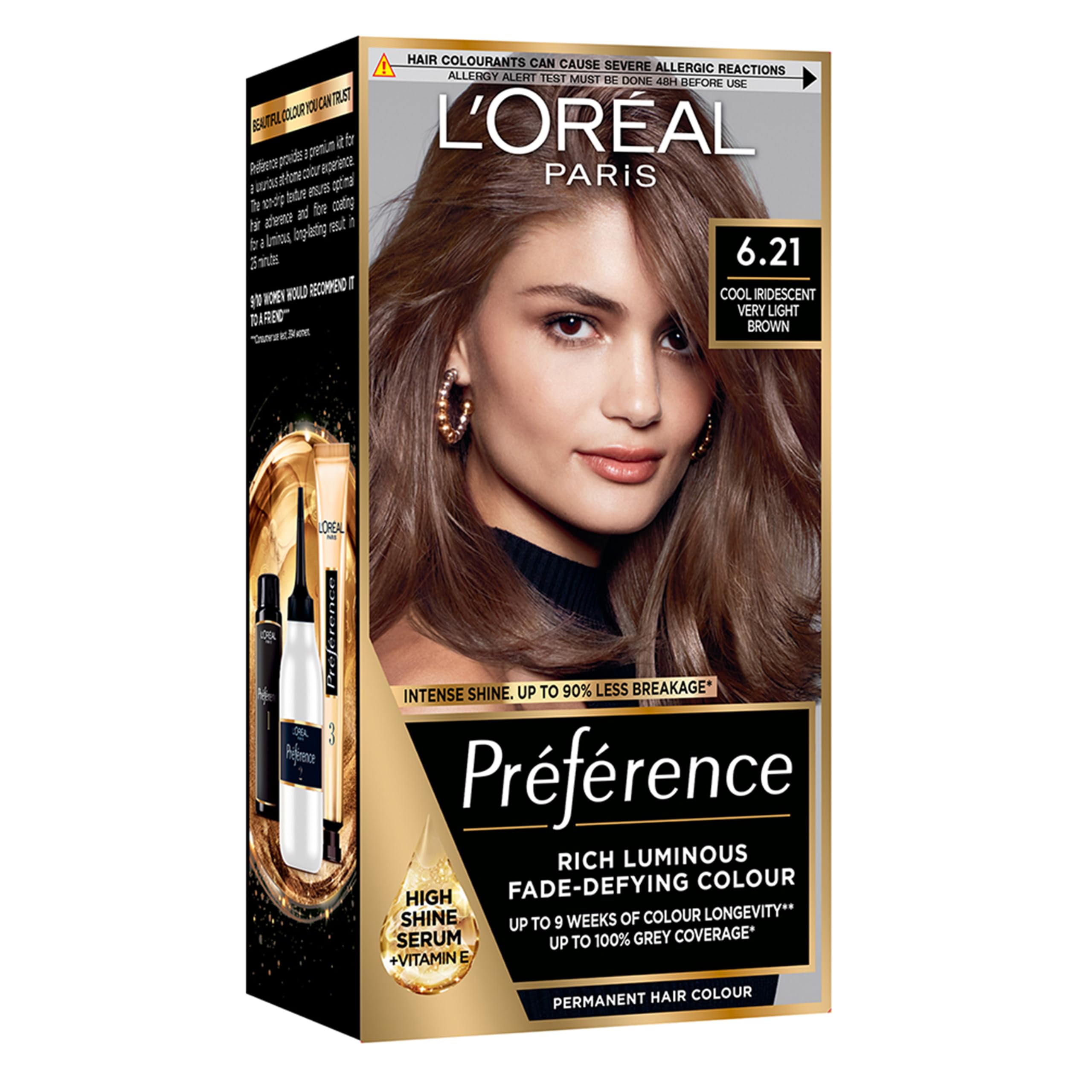 L'Oreal Preference 6.21 Iridescent Very Light Brown Permanent Hair Dye