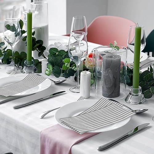 Miniatura 6 de Whaline Paquete de 100 servilletas desechables a rayas grises y blancas para invitados, paquete de papel a rayas, servilletas de mano para boda,