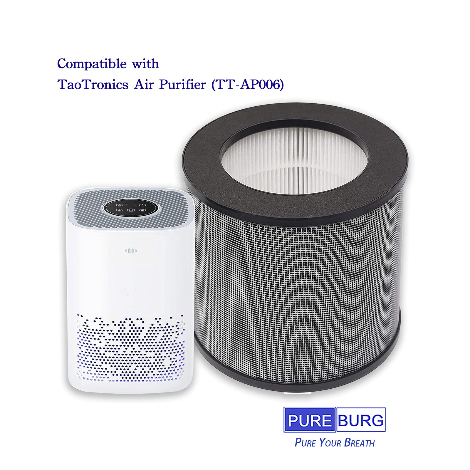 PUREBURG 6-Pack Replacement HEPA Filters For Munchkin Air Purifier - With Activated Carbon - View #6
