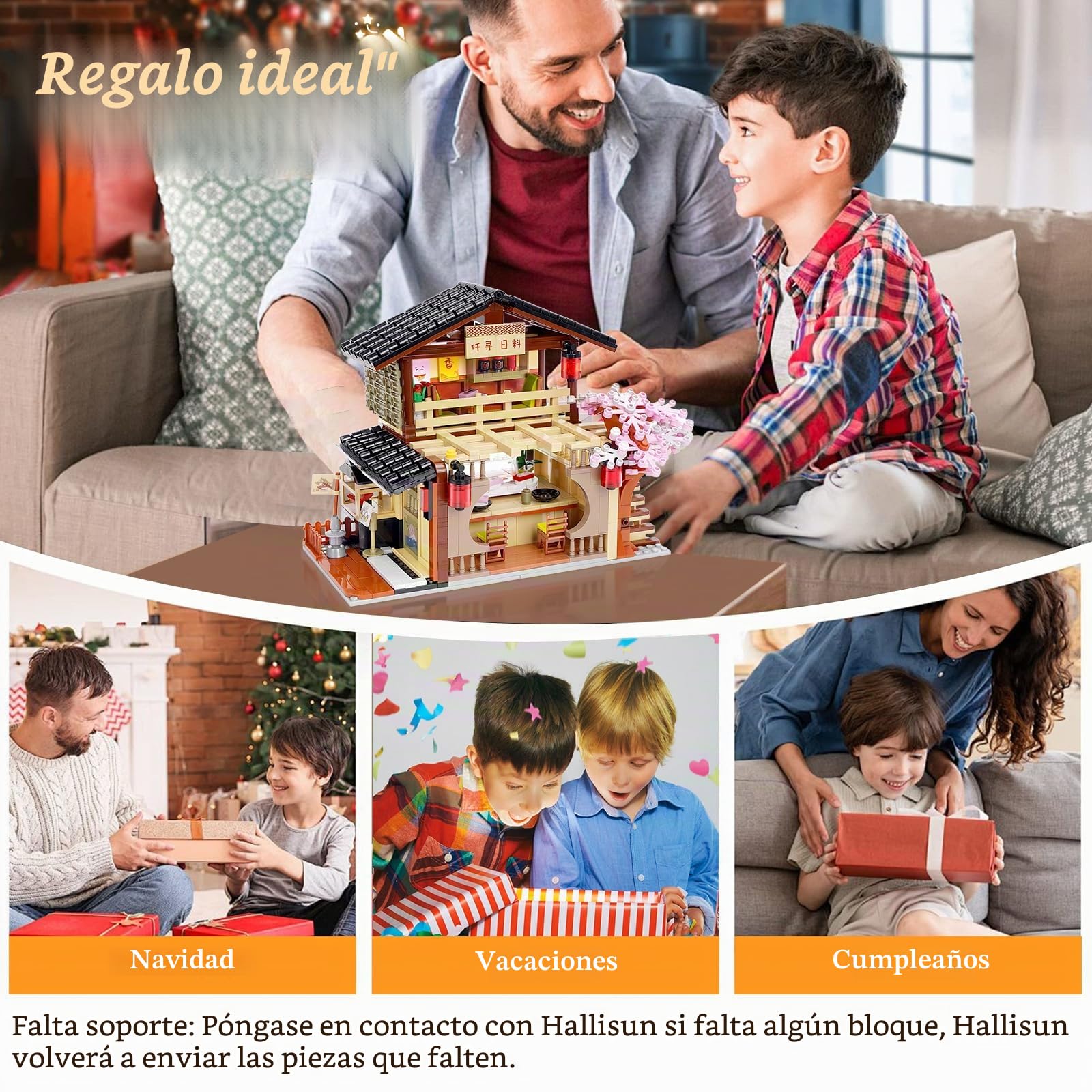Bloque de construcción de Juguetes, Tienda de Sushi, Kit de construcción Compatible, casa de Estilo japonés, Regalo de cumpleaños para Adultos niños a Partir de 8 años, 763 Piezas