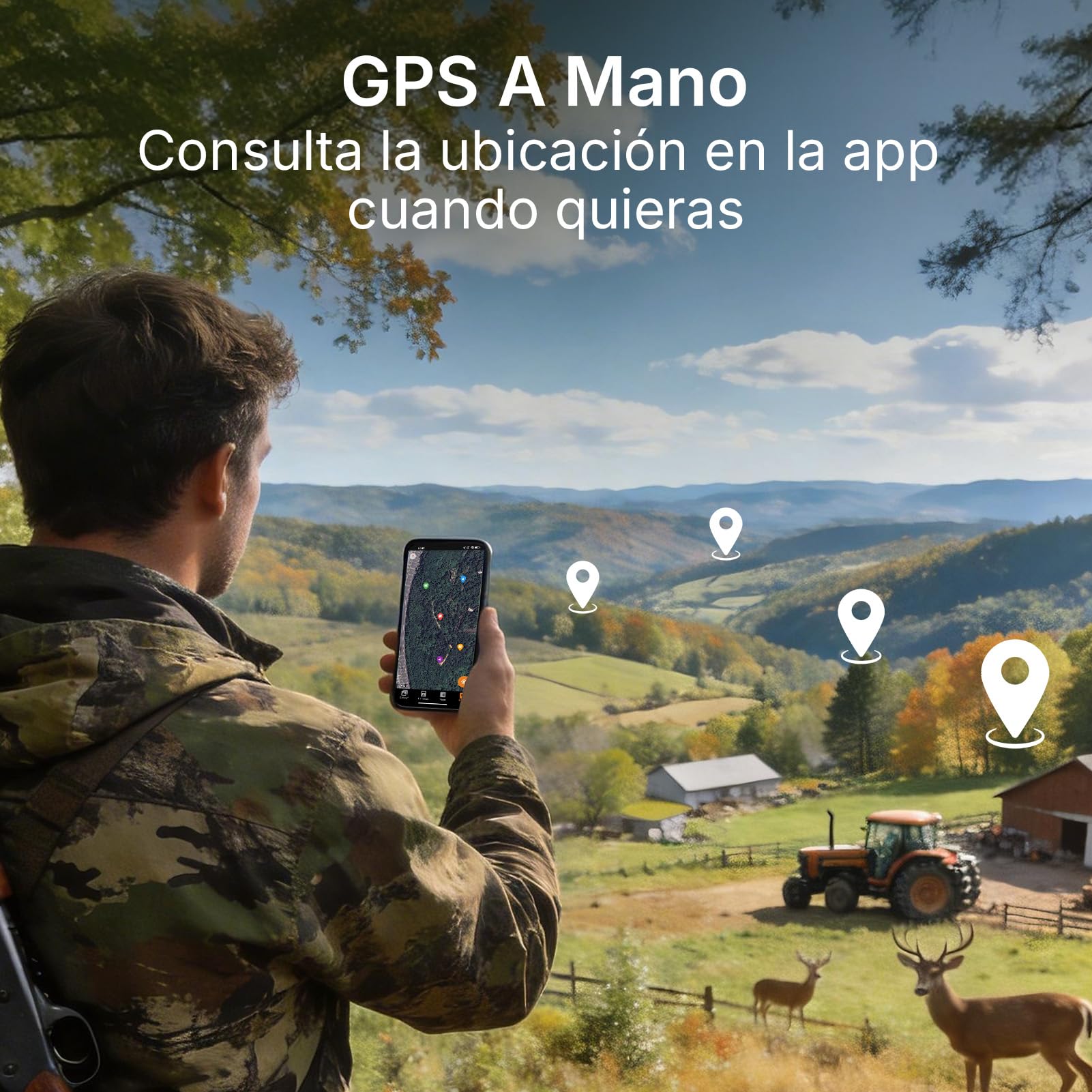 GardePro X70 Pro Camara Fototrampeo 4G LTE con Transmisión en Vivo y GPS, Batería de 7800 mAh y Tarjeta SD de 64 GB, 48MP 1296P Cámara Caza, IP66 Cámara Fototrampeo con Envío al Móvil