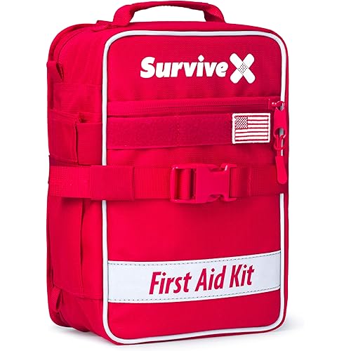 Large First Aid Kit for Car, Travel & Home - Emergency Kit for Hiking, Camping, Backpacking and Outdoors - Includes Zip Stitch Wound Closure Strips