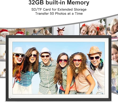Miniatura 5 de Marco de fotos electrónico de 15.6 pulgadas, marco de fotos digital grande, pantalla de fotos inteligente para montaje en pared, 32 GB, pantalla
