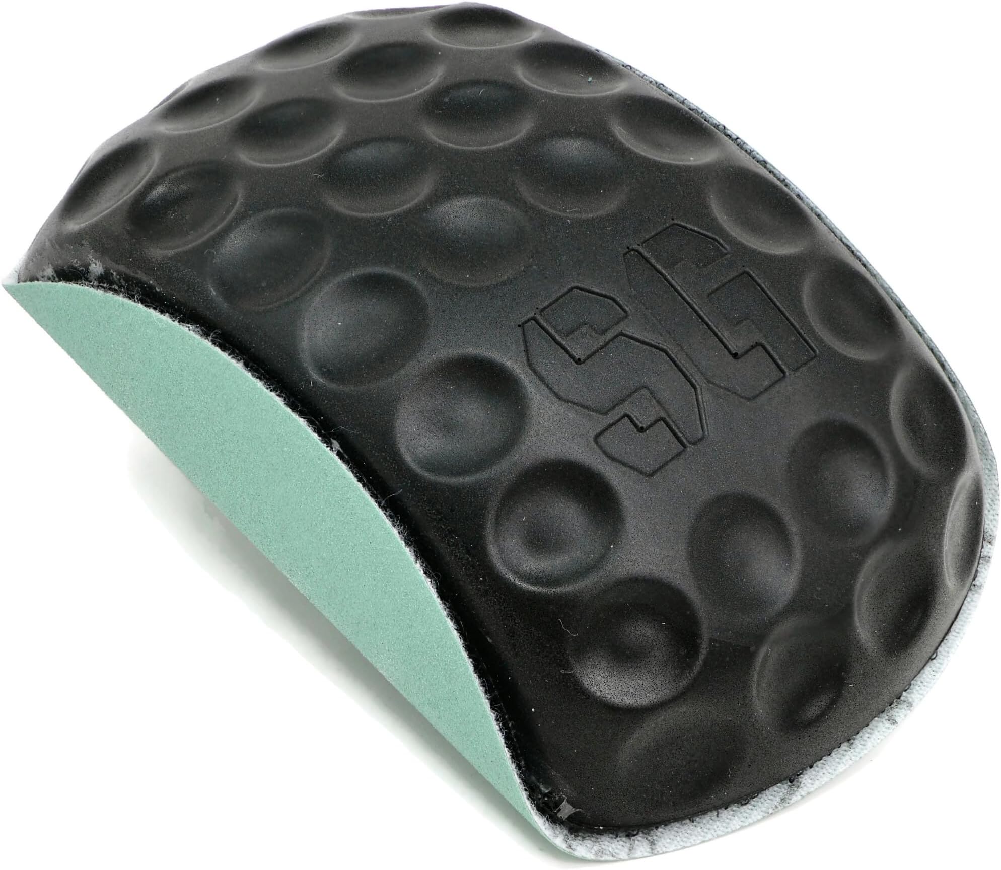 - Serious Grit - Lunar Block 5-Inch Hand Sanding Pad - Fits 5" Hook & Loop Sandpaper Discs - Patented Ergonomic Design for Woodworking, Furniture Refinishing, Automotive, Home, Arts & Crafts