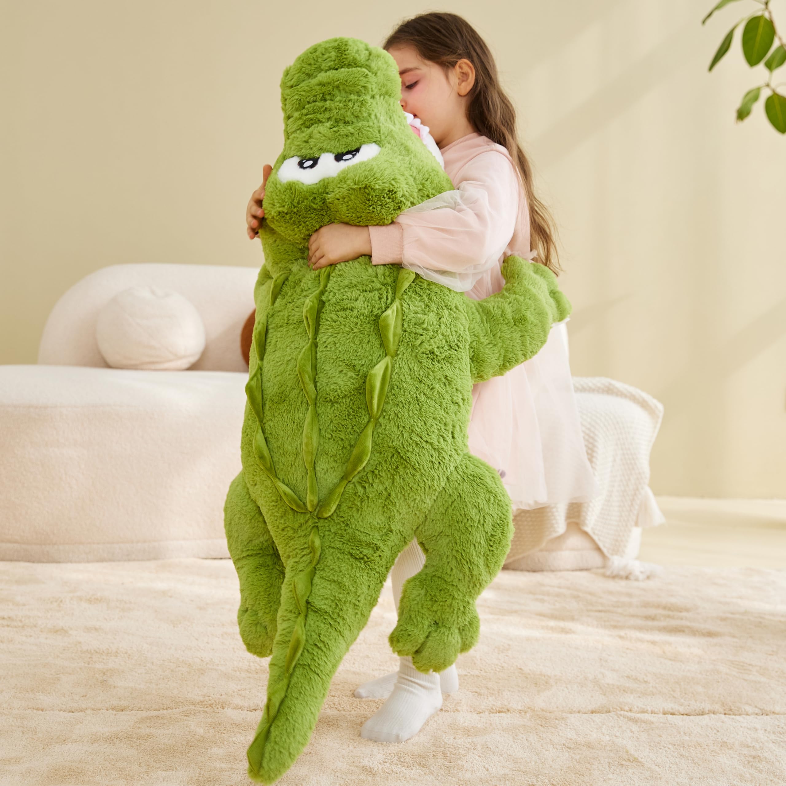 IKASA Cocodrilo Peluche Gigante Juguetes Animales - Juguete Suave Peluche Grande Bonito Lindo Enorme Jumbo Kawaii Esponjoso Gordo de Gran Tamaño - Regalos para Niños Niñas Novia (78cm, Verde)