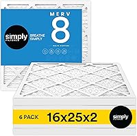 Vista 11 de Simply 18x25x1 Filtro de aire, MERV 8, paquete de 6, para caldera/aire acondicionado y HVAC de casa (Tamaño real: 17.75"x24.75"x0.75") Control