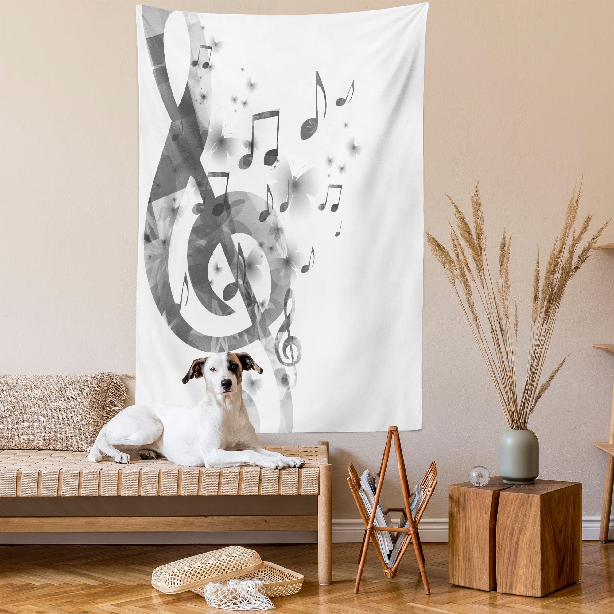 Amazon.com: Ambesonne Music Tapestry, Notes with G-Clef Key and