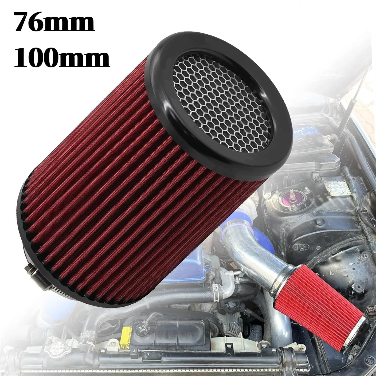 Amazon.co.jp: バイク エアクリーナー 76mm 100mm 車用吸気エア