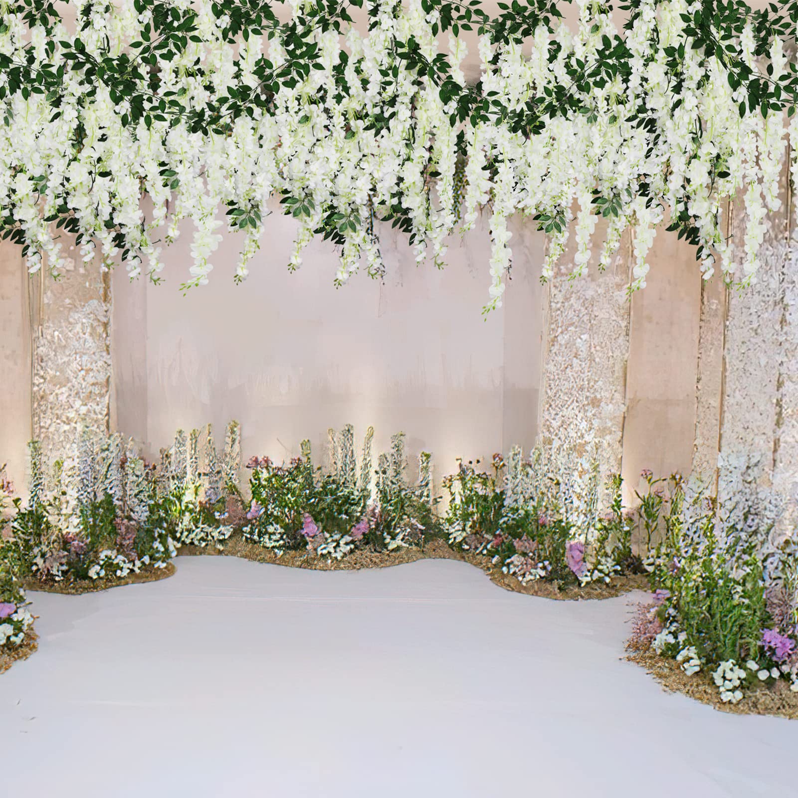 20/40 pezzi fiori di glicine artificiali appesi ghirlanda di ve rattan fiore finto stringa fiori di seta giardino domestico decorazione di nozze  15