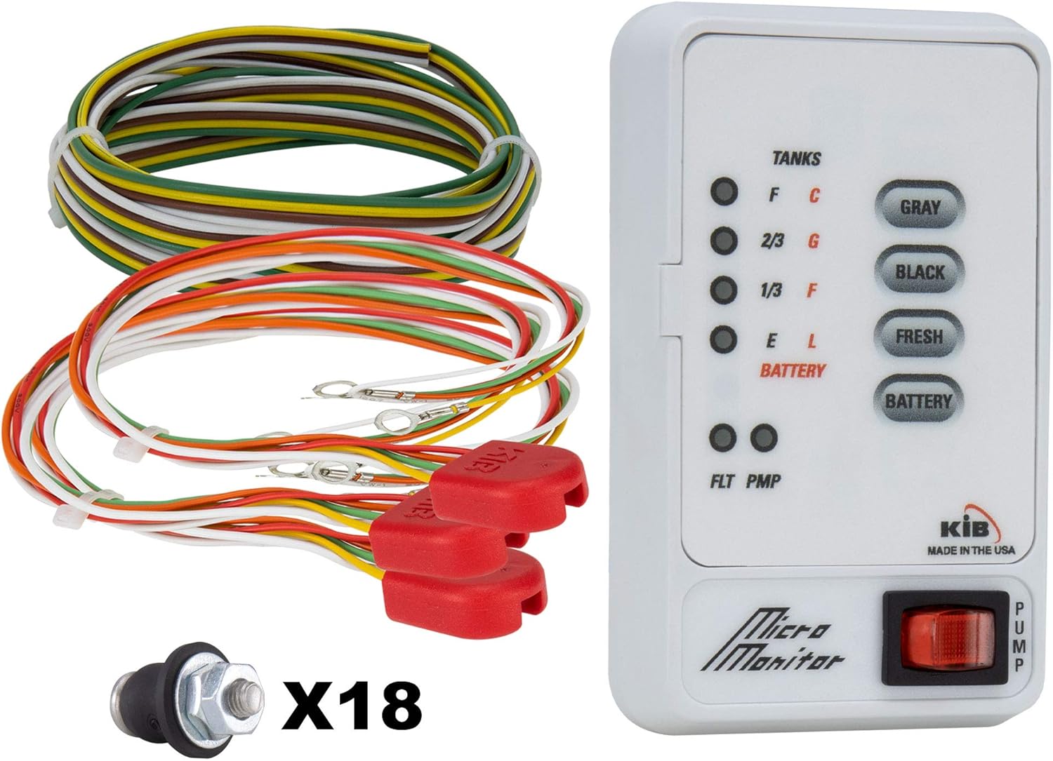 Amazon Com Rv Tank Sensor Monitor Panel M21 Kib Replacement Includes Wire Harness Kit Level Sensor Fresh Water Or Holding Tank Level Sensor White Automotive