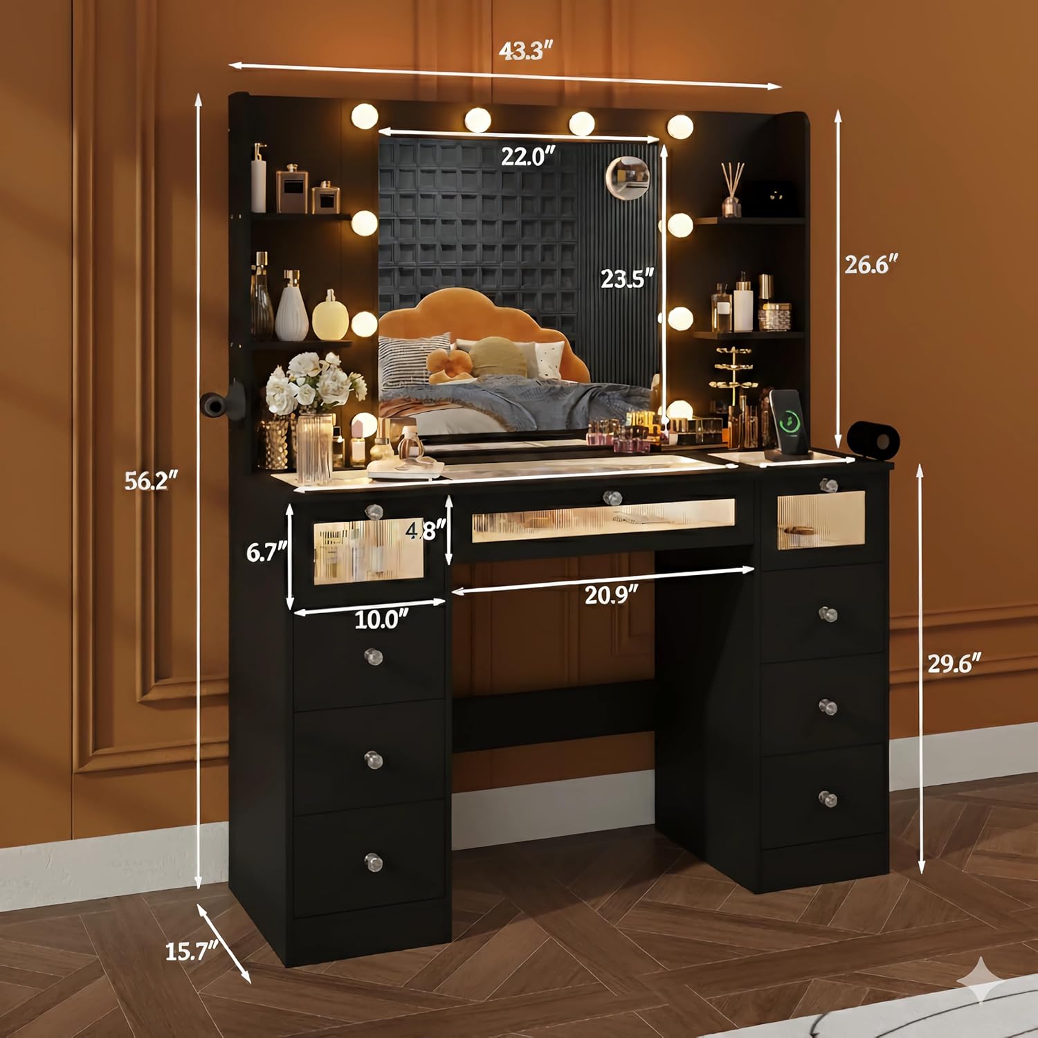 Dimensions of IFSEB Makeup Vanity Desk