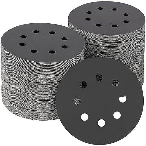 Miniatura 26 de 165 piezas, discos de lija de 5 pulgadas redondos, papel de lija de gancho y bucle para lijadora orbital aleatoria, grano 40 60 80 120 150 240 320