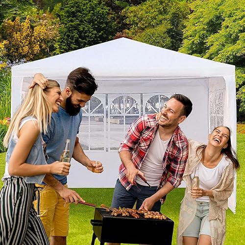 Miniatura 8 de Tienda de campaña para fiestas, cenador al aire libre, boda, patio, camping, cochera, toldo con paredes laterales extraíbles, tienda de campaña