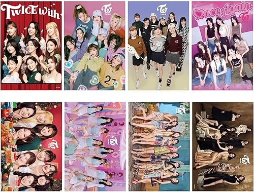 Baosai TWICE - Pósteres de pared de 8 hojas de decoración de habitación de 16 x 11 pulgadas (rosa)