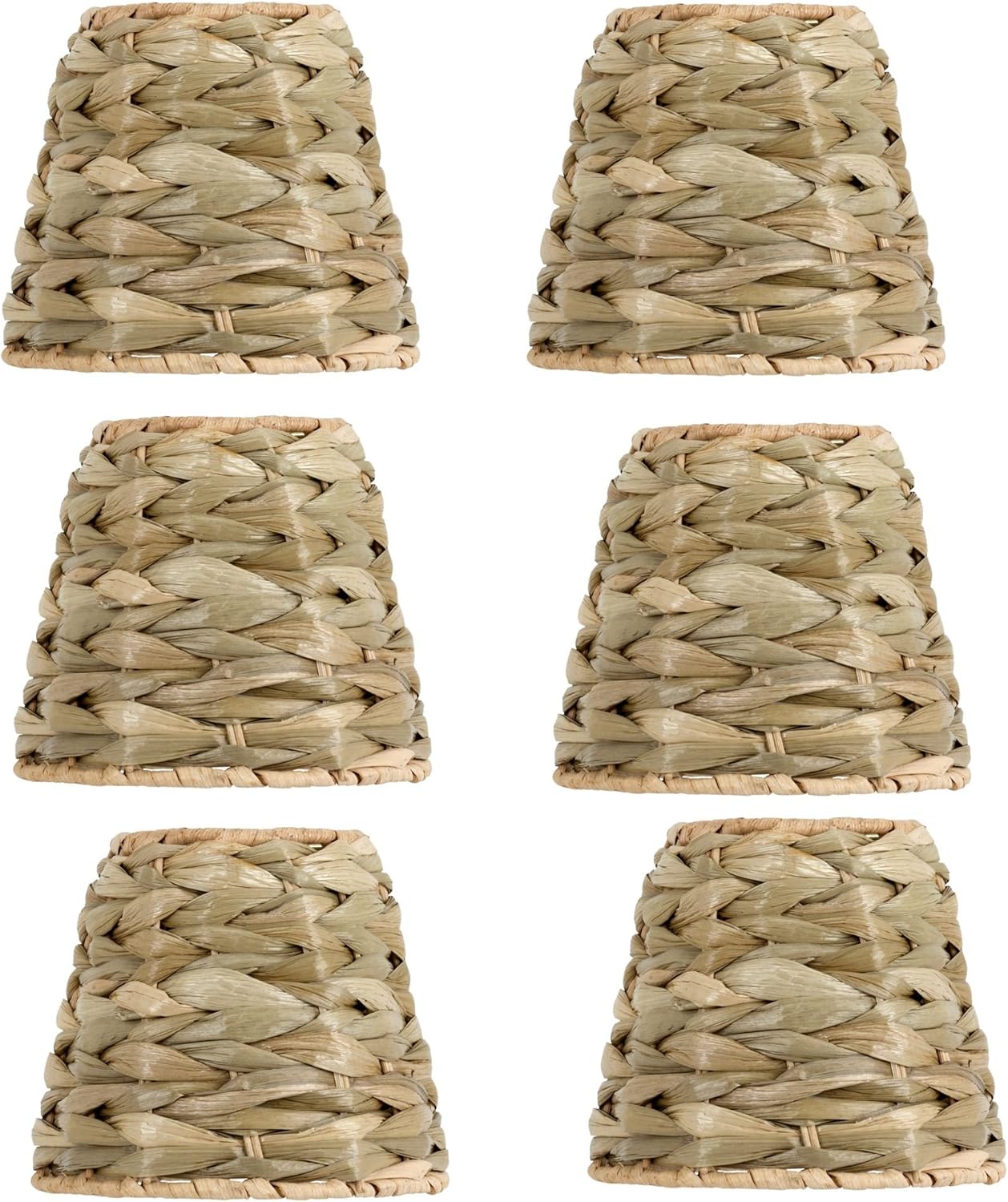 Upgradelights Sea Grass 5 Inch Retro Drum Clip On Chandelier Lamp Shades (Set of Six Shades) 3x5x4.5