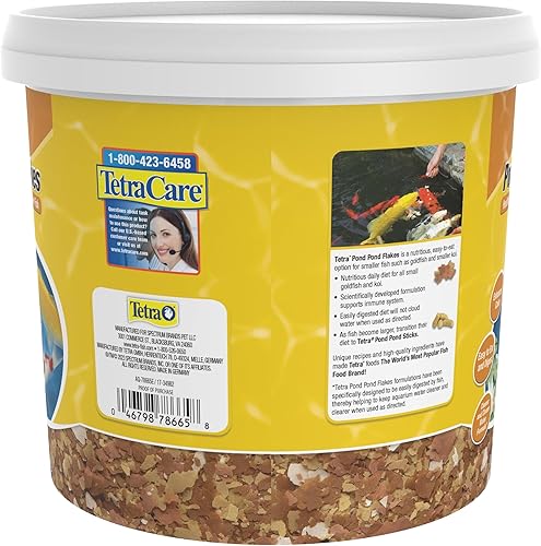 Miniatura 2 de Tetra Pond Flakes Nutrición completa para peces de estanque más pequeños, peces dorados y peces koi, 2.2 libras