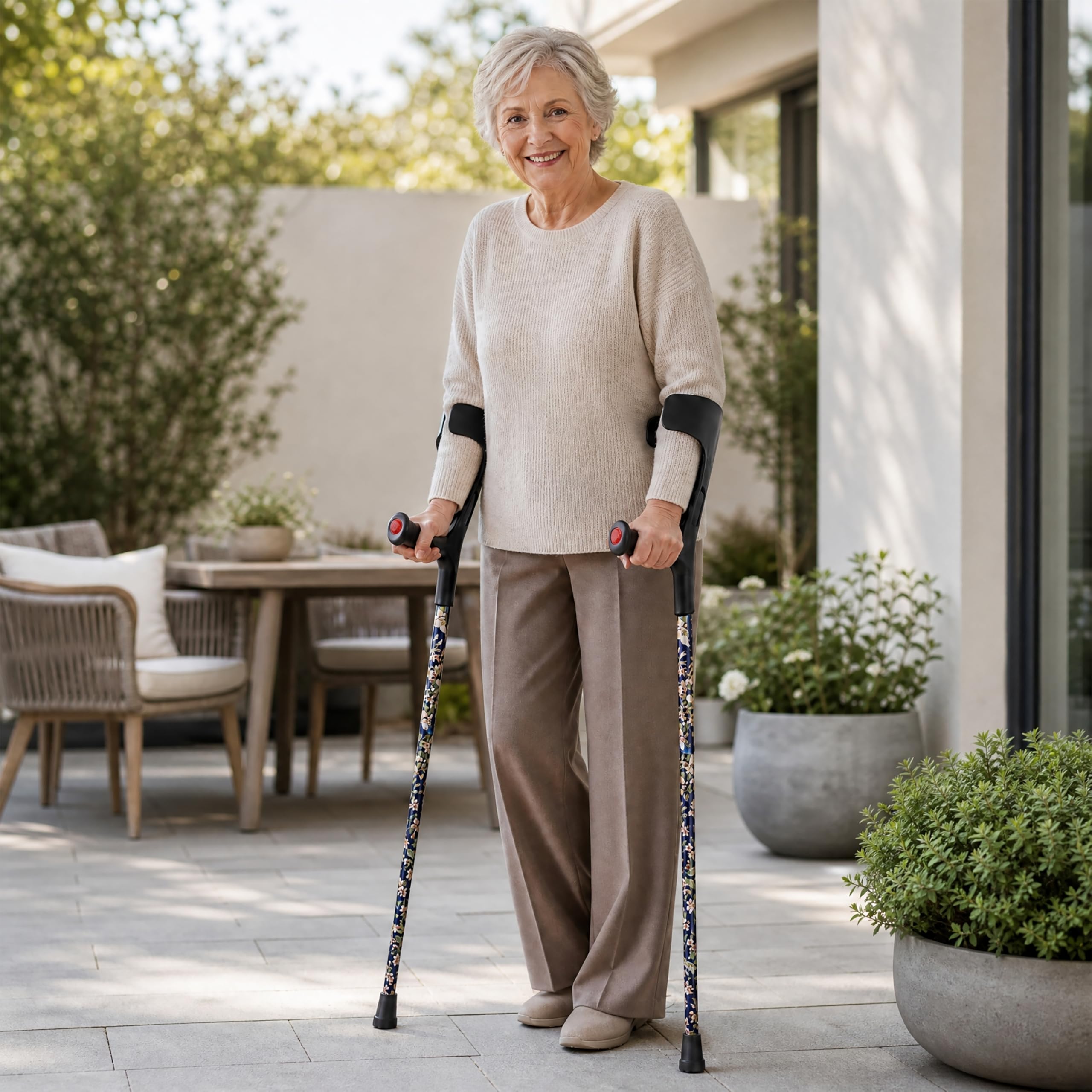 PEPE Mobility Béquille Médicale Adulte Orthopédique (x1 Unité), Canne Anglaise de Marche Pliante en Aluminium, Colorée, Légère et Réglable