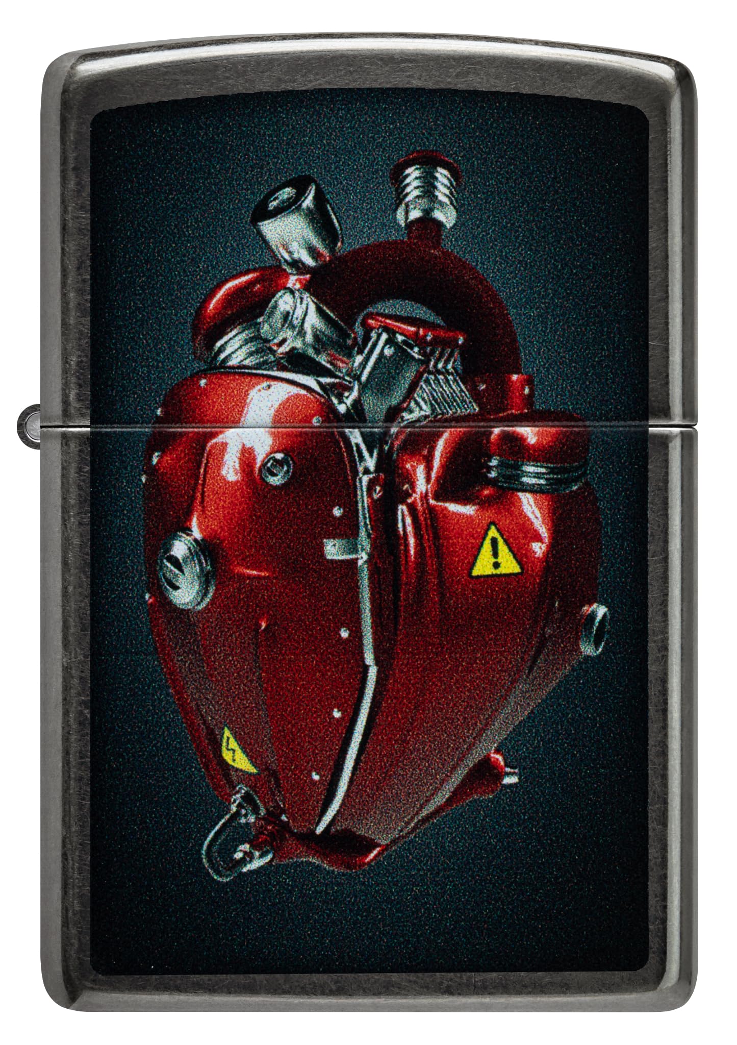 Zippo Mechero - Heart Engine, Gray Dusk, Color Image - Recargable - Reutilizable - Diseño Resistente al Viento - Caja de Regalo - Hecho en EE. UU.