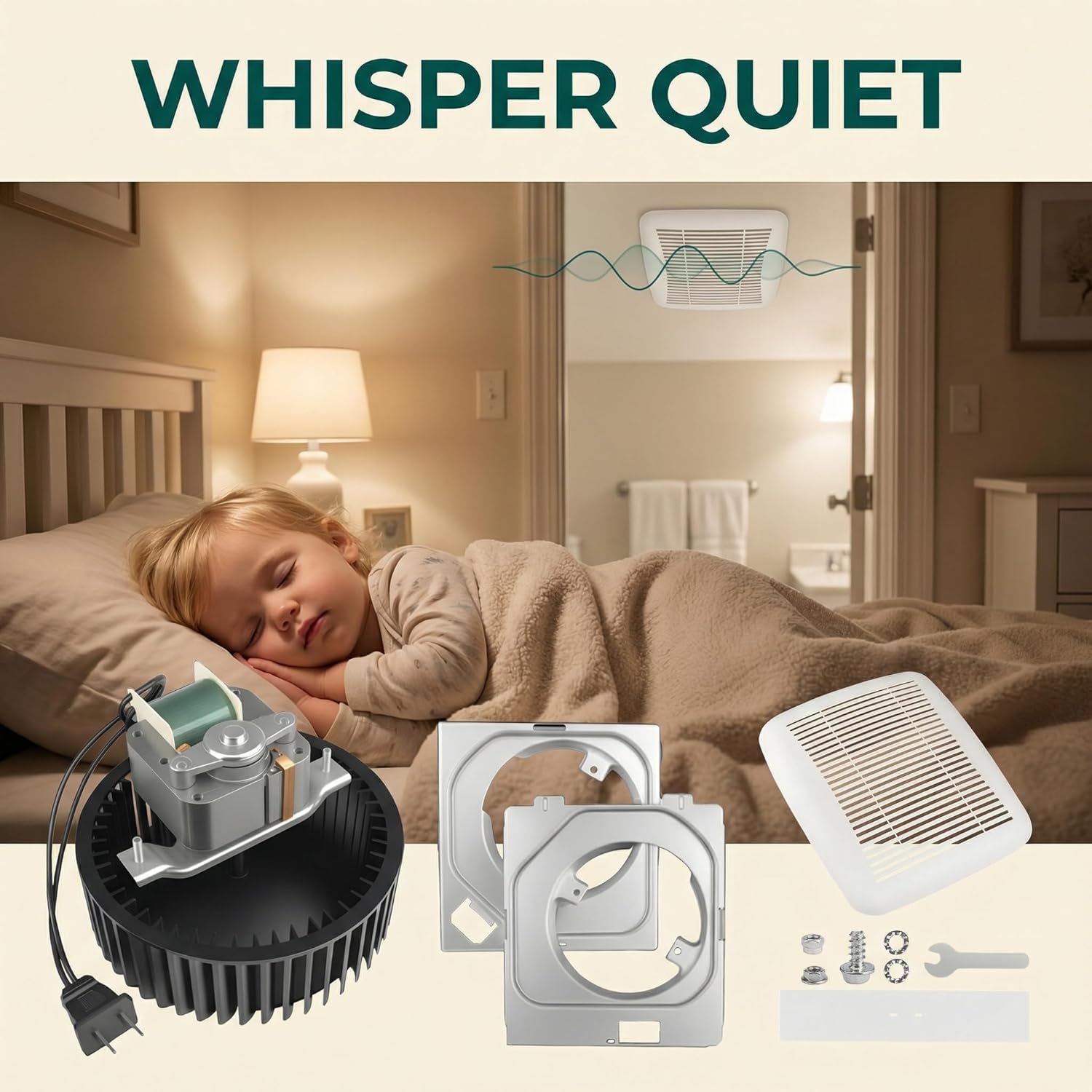 BKR60 Replacement Motor for Broan NuTone Bath Fan - Compatible with Models 670 671 688 689 693 695 696N 695C 690NT 690NT-A More 2-Year Qa