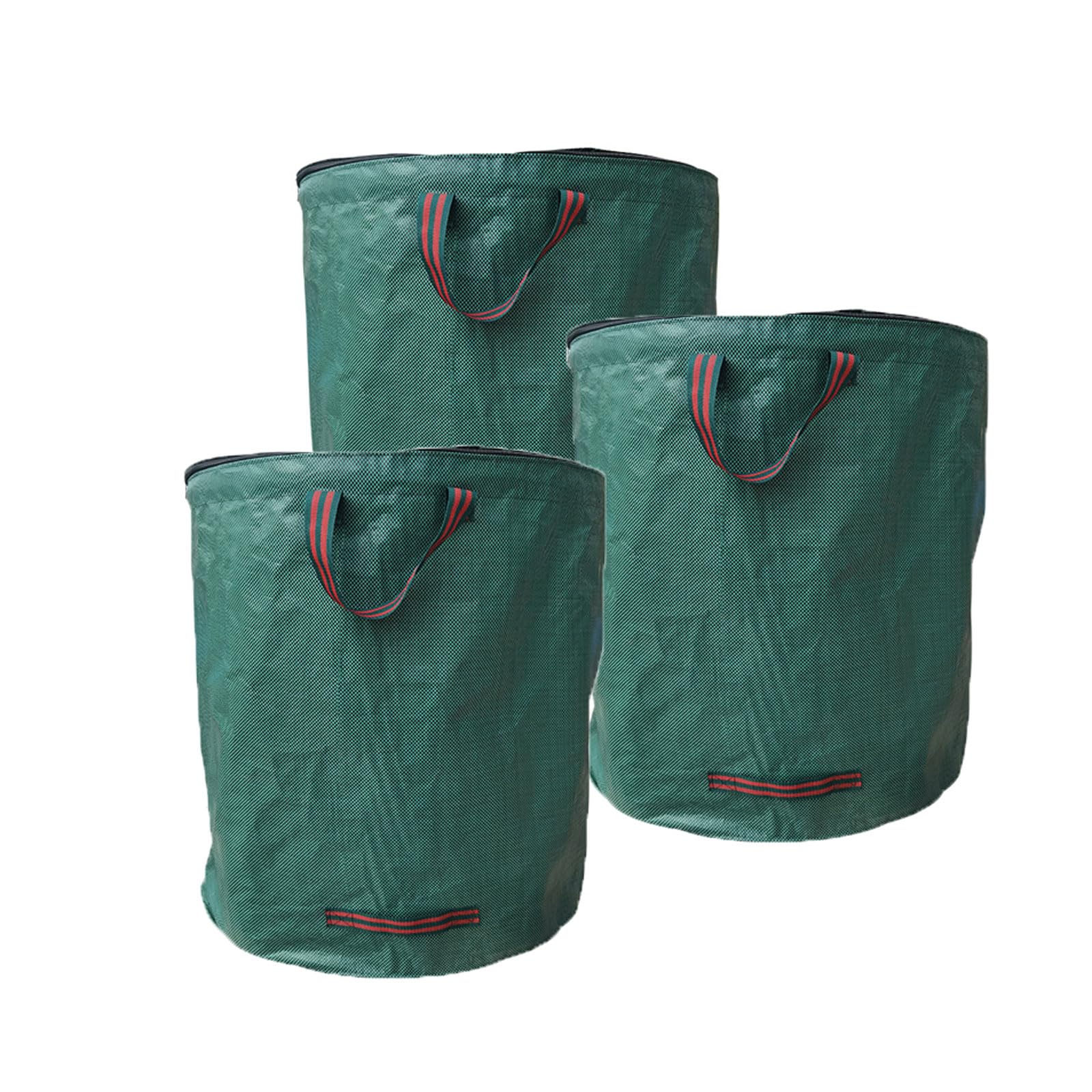 3pcs Bolsa de recogida de hojas caídas ,Bolsas de residuos de jardín de alta resistencia 500L,Bolsa Residuos con Asas ,Plegables ,resistentes a desgarros ,Con funda de cremallera,para hojas escombros