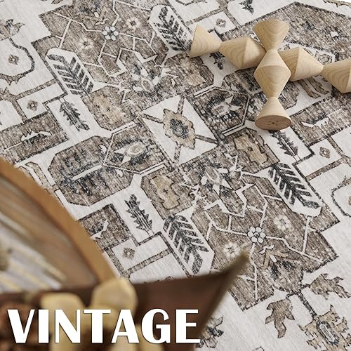 Miniatura 2 de jinchan Alfombra bohemia de 2 x 10 pies, diseño tribal de pelo bajo, lavable, resistente a las manchas, antideslizante, ultra fina, suave, alfombra