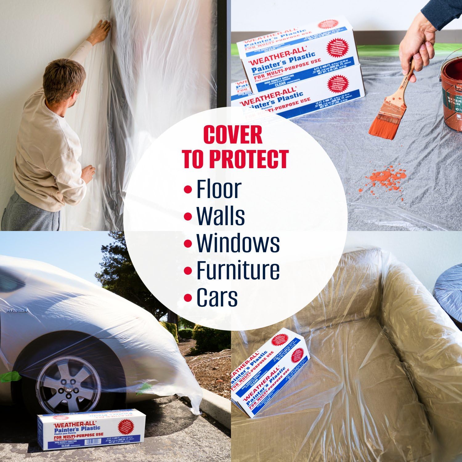 Painters Plastic Sheeting - 9' x 400' Roll -5