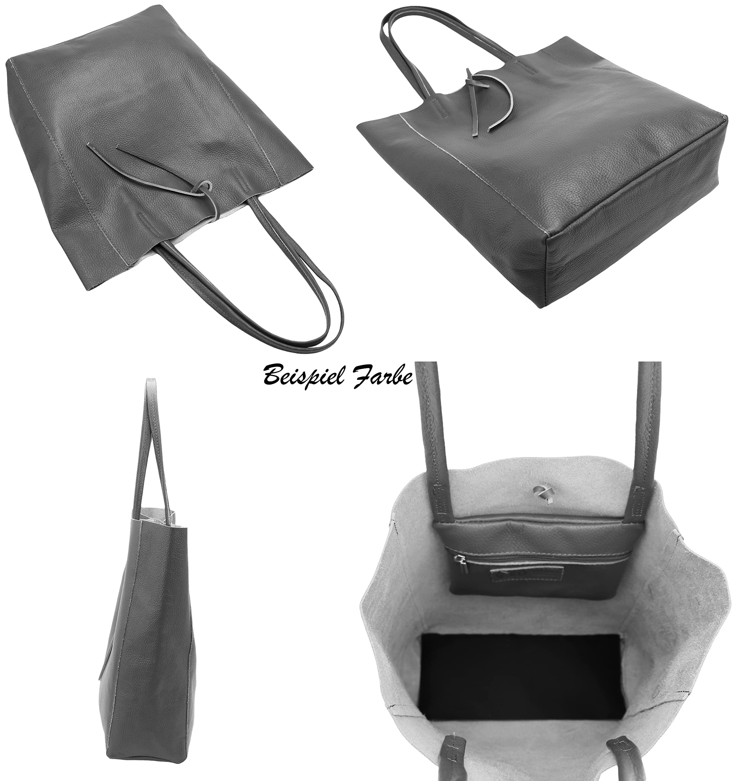 SH Leder ® Damska torba na zakupy z prawdziwej skóry bydlęcej z kieszenią wewnętrzną w wielu kolorach torba na ramię torba z uchwytem 37 x 29 cm Kora G266
