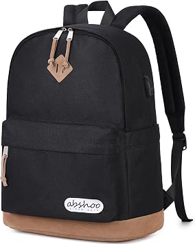 abshoo Classical School Backpack For Middle High School Water Resistant Bookbag College Travel Daypack Black
