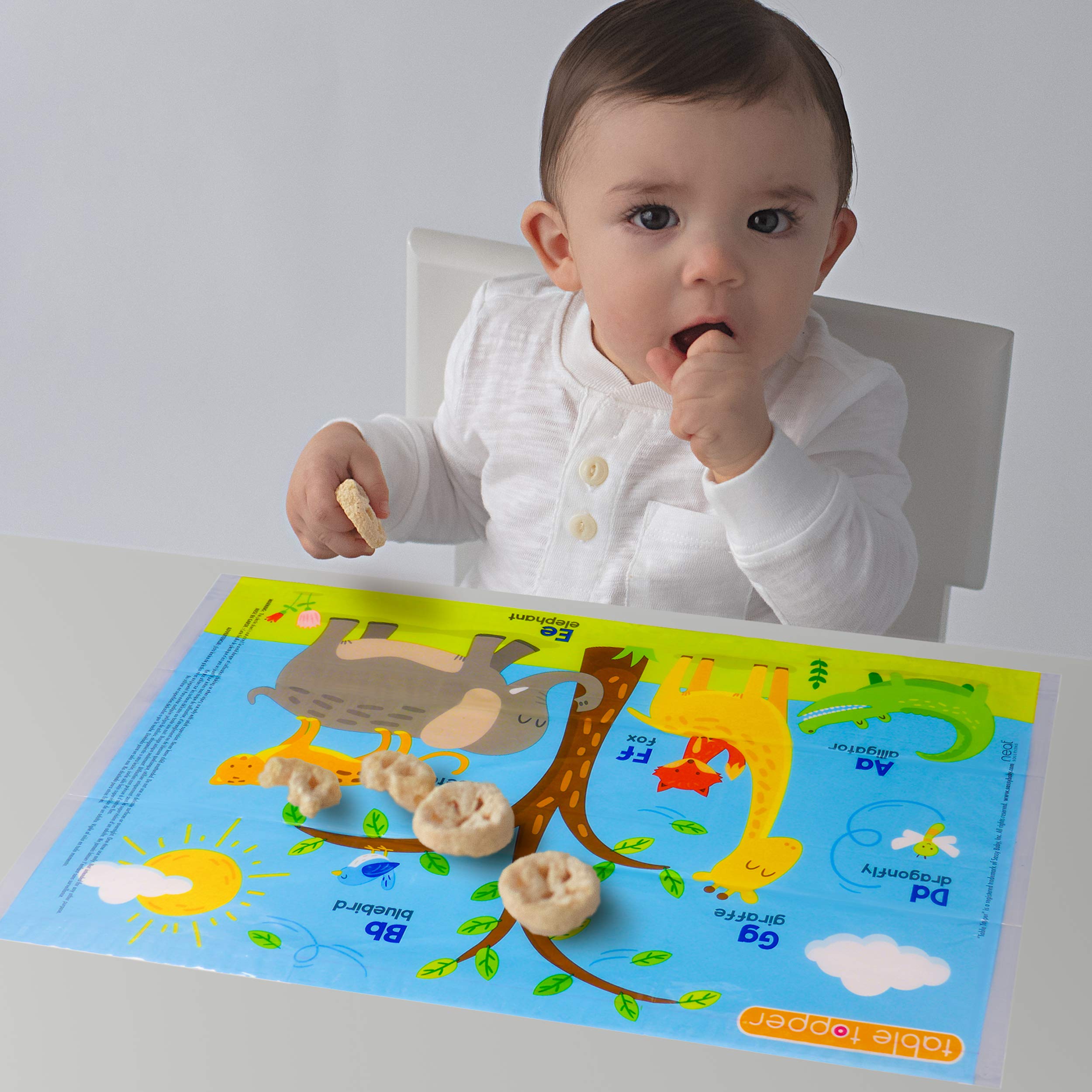 Neat Solutions Table Topper Disposable Stick-on Placemats in Reusable Package, Gender Neutral, 12" x 18", 20 Count