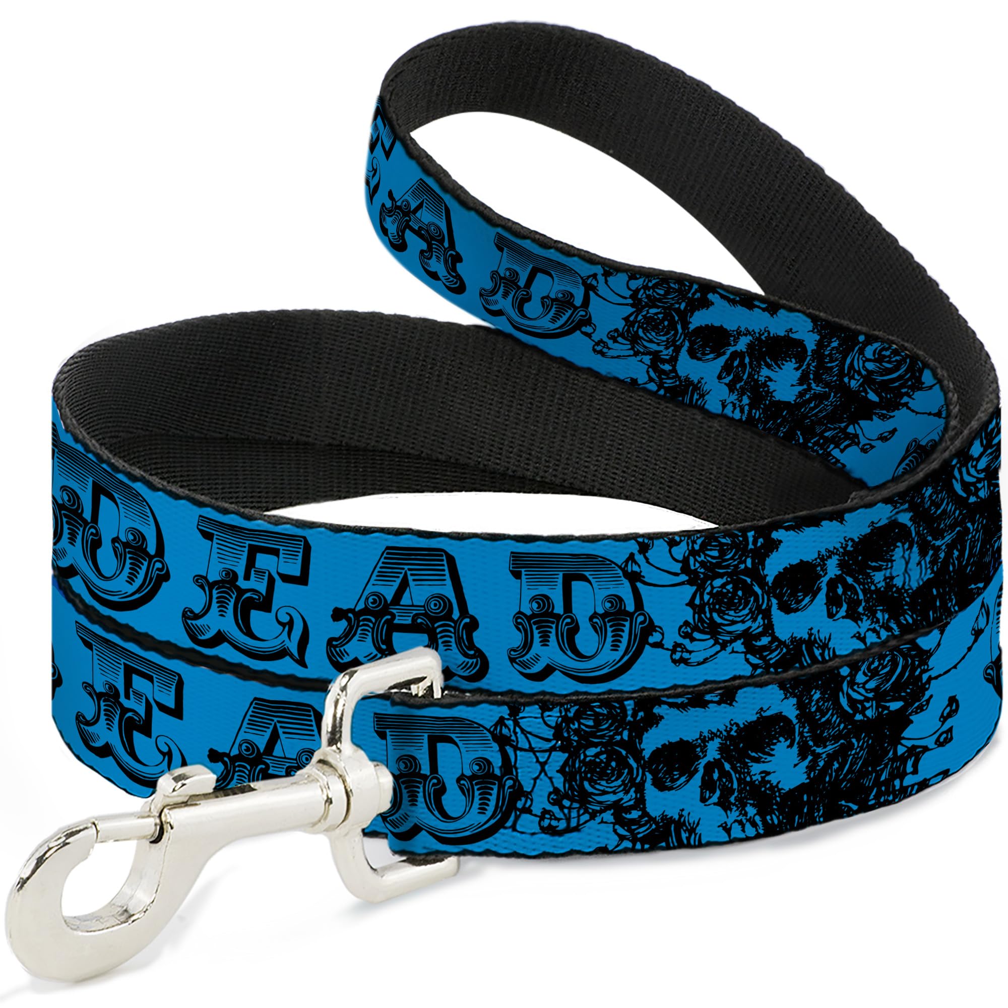 Laisse pour chien Grateful Dead Skull Roses turquoise pour le parc