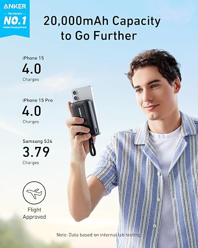 Anker Zolo Power Bank(2025 Upgrade), 20,000mAh 30W High-Speed Portable Charger with Built-In USB-C Cable, Battery Pack For iPhone 17/17 Air/17 Pro/17 Pro Max/16/15 Series, Galaxy, and More - 2