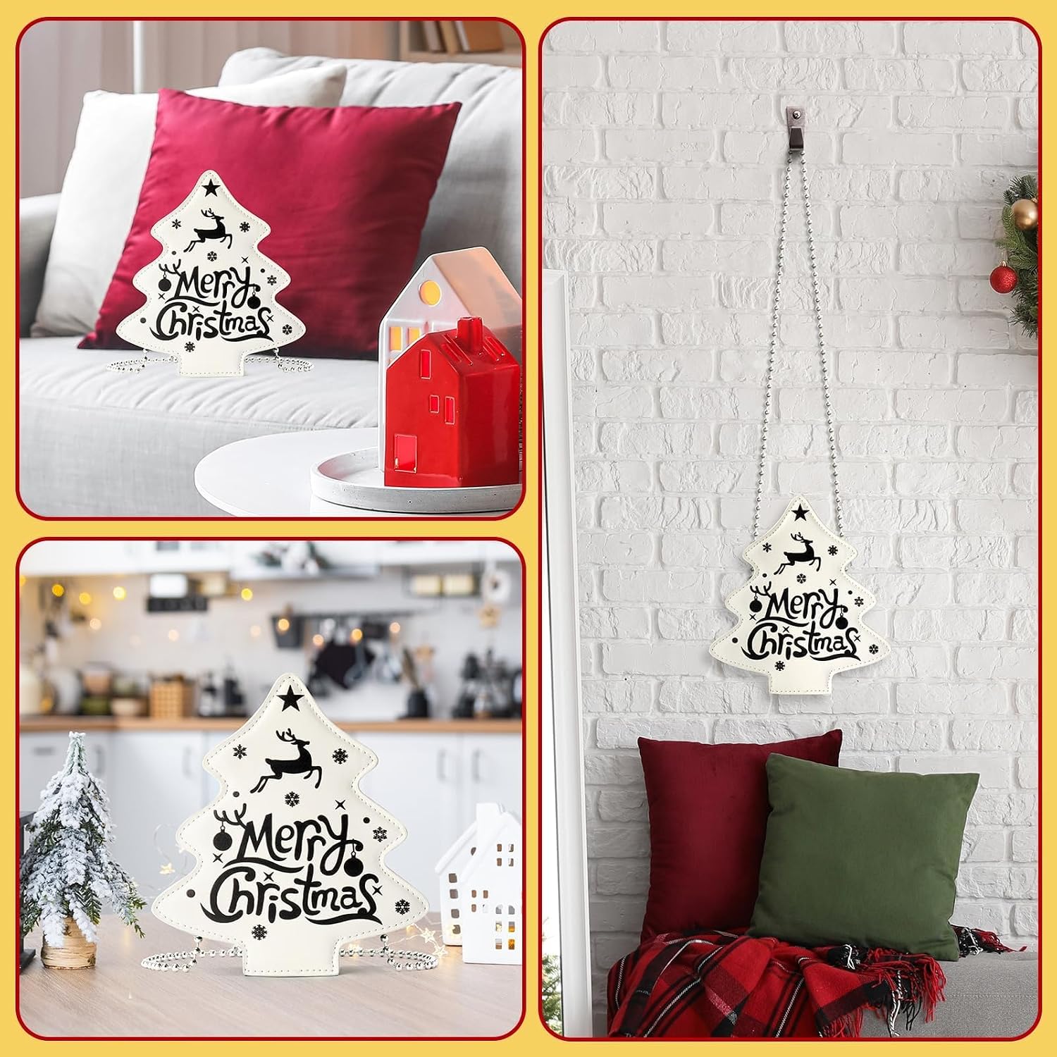 party greeting Crossbody Purse for Women Christmas Tree Shaped Phone Wallet Handbags for Merry Christmas Gift