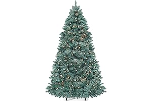 6' Pre-Lit Blue Spruce Christmas Tree with 880 Tips & 300 Warm-White Lights