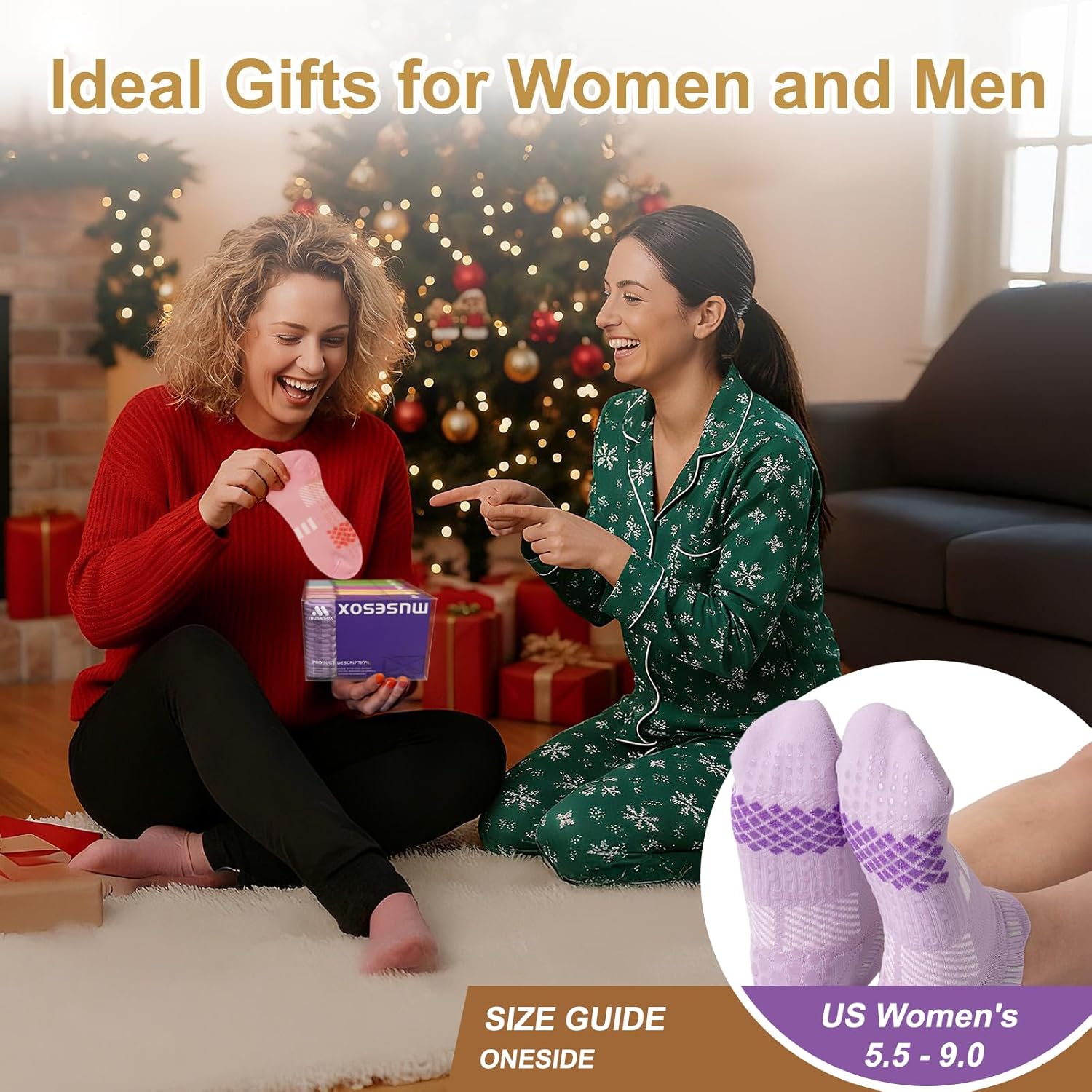 4 Pairs Non-Slip Pilates Socks for Women with grips,Grippy Ankle Socks for Yoga,Barre,Hospital,Gym,Dance - Image 7