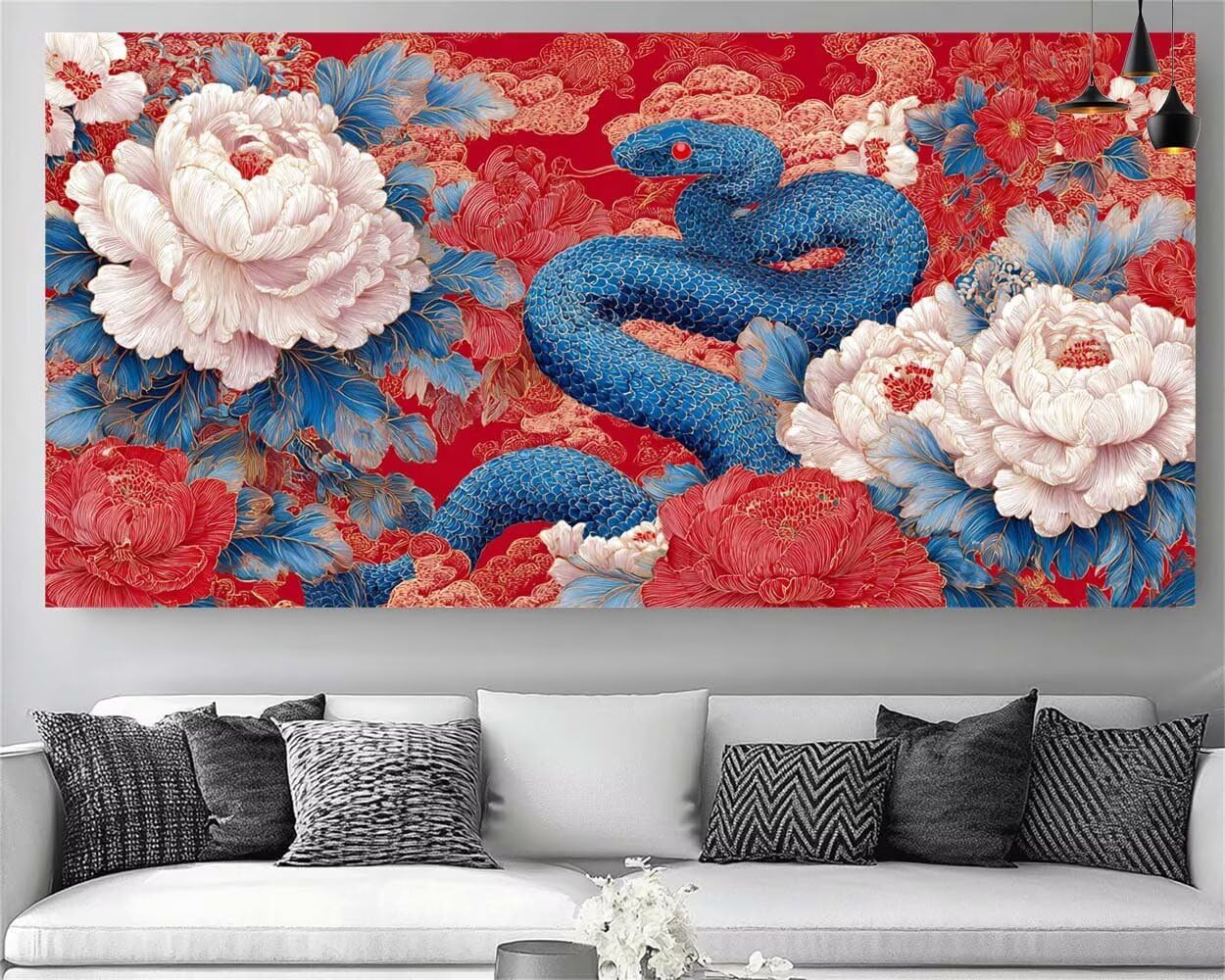 Broderie Gem Art Fleur et Serpent pour Décoration Maison Salon - 8