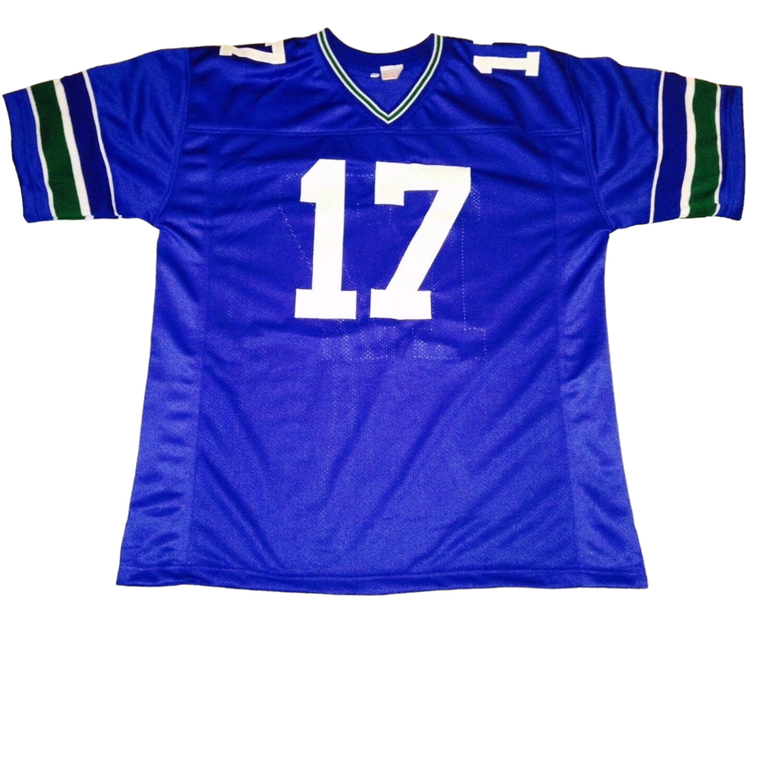 Generic Dave Krieg Blue Jersey Stitched Custom Football New No Brand/Logos (US, Alpha, X-Large, Regular, Regular, Blue)