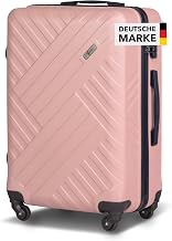 Xonic Design Travel Suitcase, ABS Hard-Shell Suitcase with 360° Smooth-Running Wheels, High-Quality Trolley with Combination Lock in M-L-XL or Set (Pastel Pink, L)