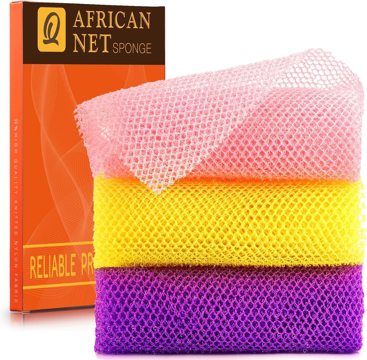 2 Pcs African Net Bath Sponge | Long Loofah Body Scrubber & Exfoliating Towel | Shower Sponge for Men & Women | Bathing Scrubber for Deep Cleaning, Skin Polishing & Smooth Skin-image-25