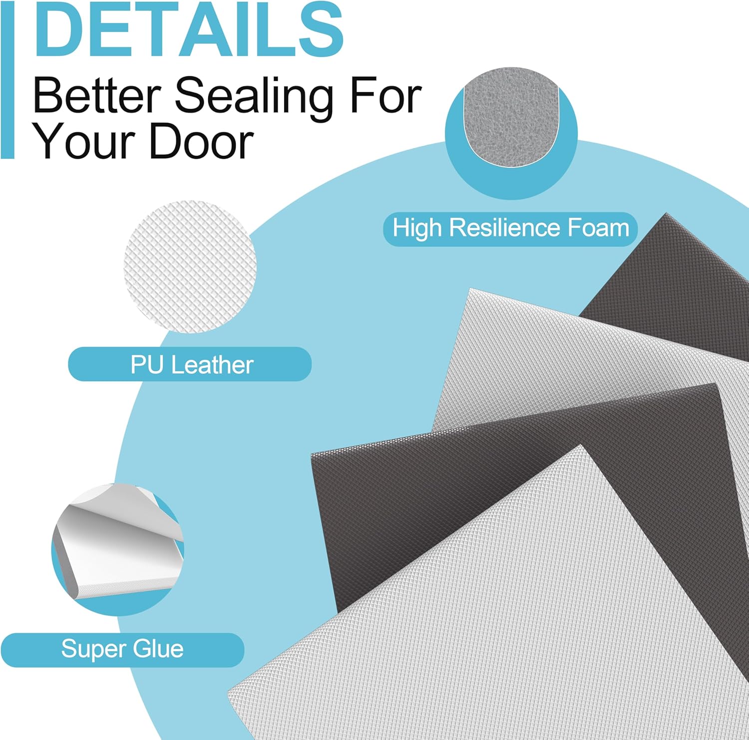 SYIPO Door Corner Seals, 12 Pieces Self-Adhesive Weather Stripping Draft Stopper Gap Filler Seal Strip (Save Energy – Installs Quickly & Easily), Ideal for Keeping Out Cold, (2x1.7x0.2” White)