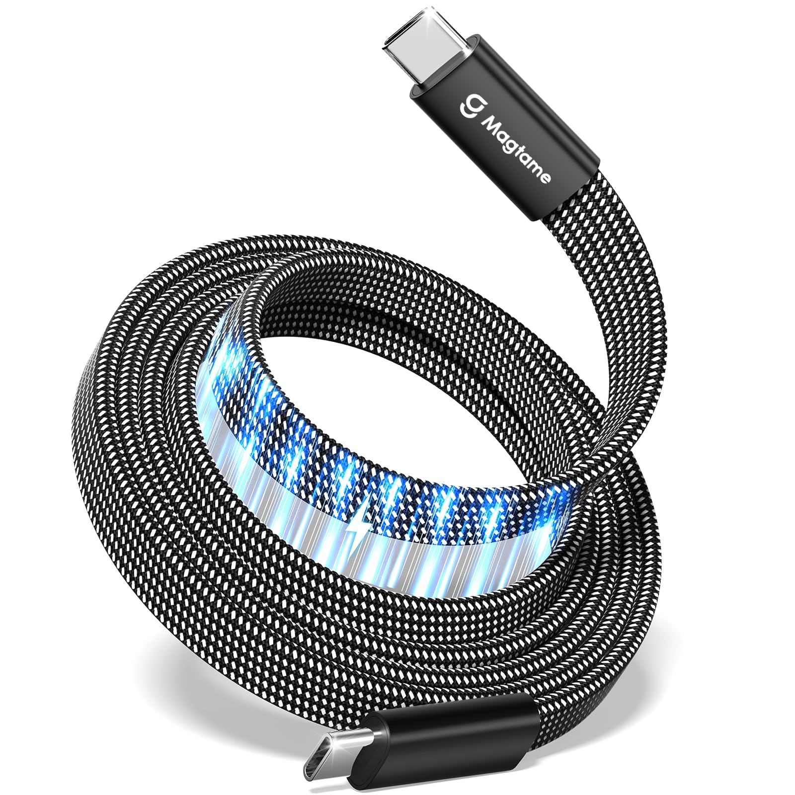Magtame Cavo USB C, 240 W, magnetico USB C a USB C, 1 m, 5 A, in nylon intrecciato, tipo C per telefono 15/15 Pro/15 Pro Max per Samsung per Mac_Book, prodotto originale di brevetto