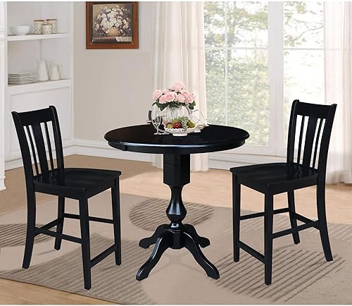 Miniatura 11 de International Concepts San Remo Taburete alto de bar, gris pardo lavado gris topo lavado,Espresso,Marrón,Beige,Negro -,Hickory/piedra