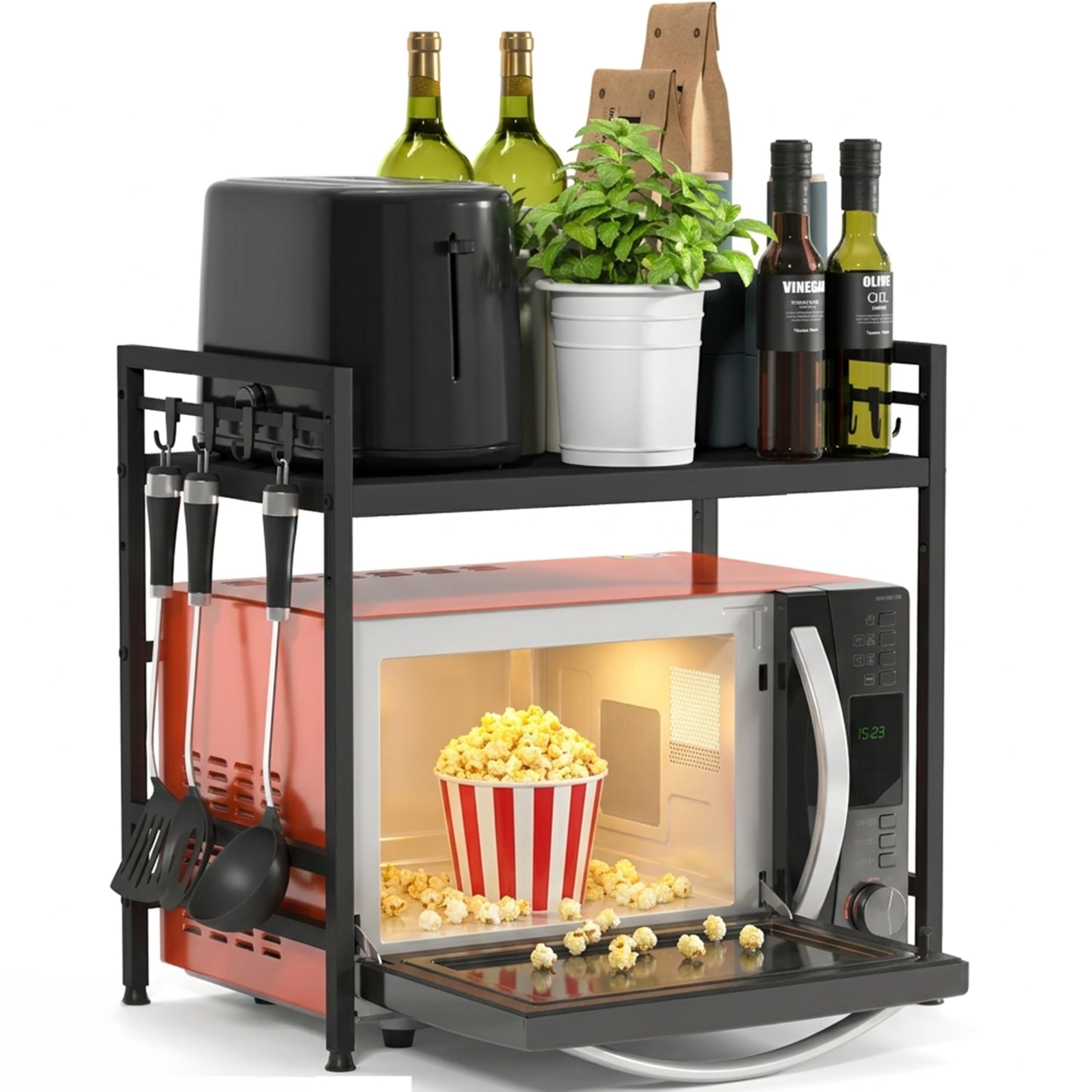 Heldenwunder Mensola MobileCucina Salvaspazio Acciaio (2 Ripiani) — Organizer Forno