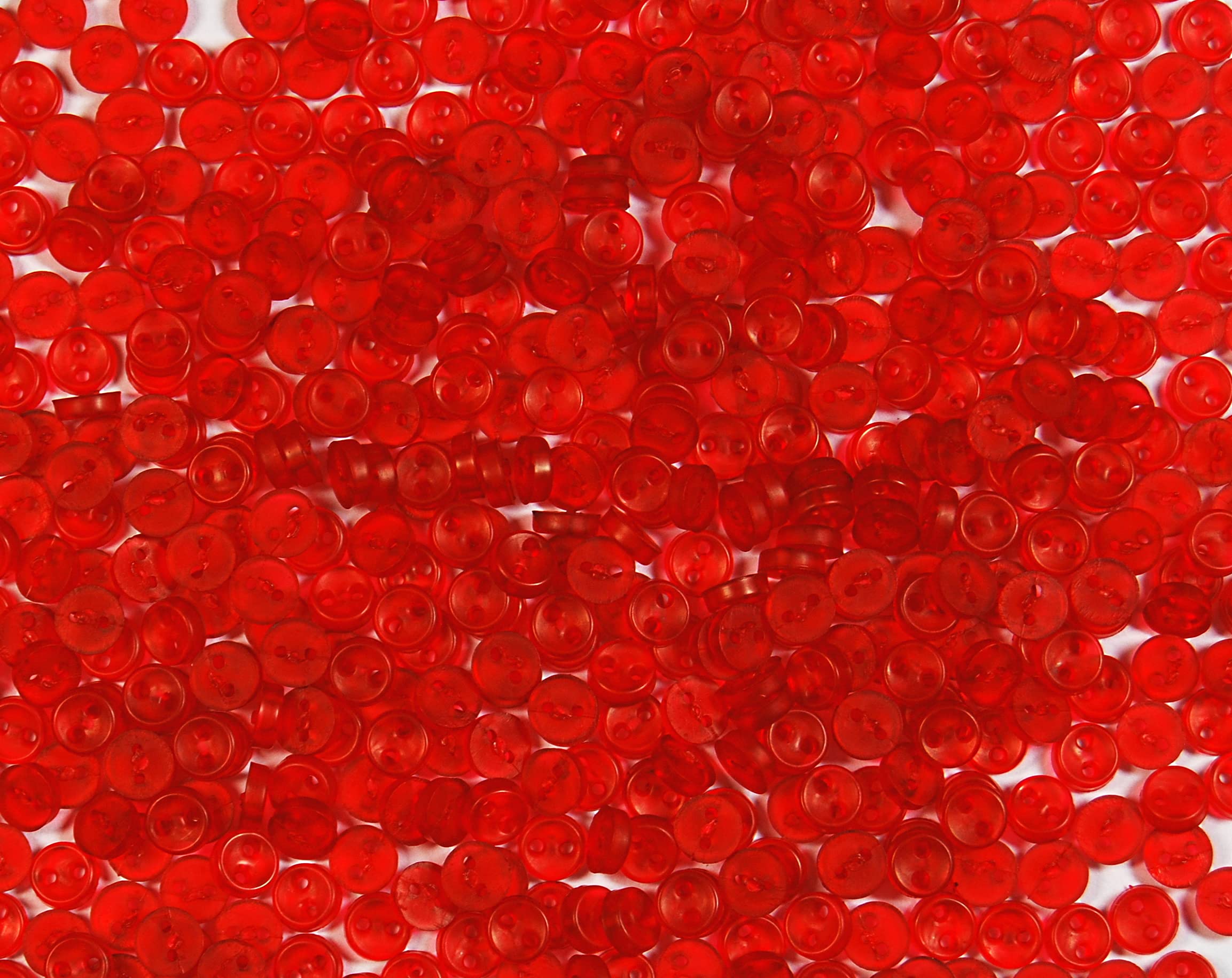 celloexpress 5mm Transparent Red Circles Mini Doll Buttons for Dolls & Soft Toys Clothes - 5mm Assorted Round Colours & Designs (Pack of 1000, Transparent Red Circles) โ image 1