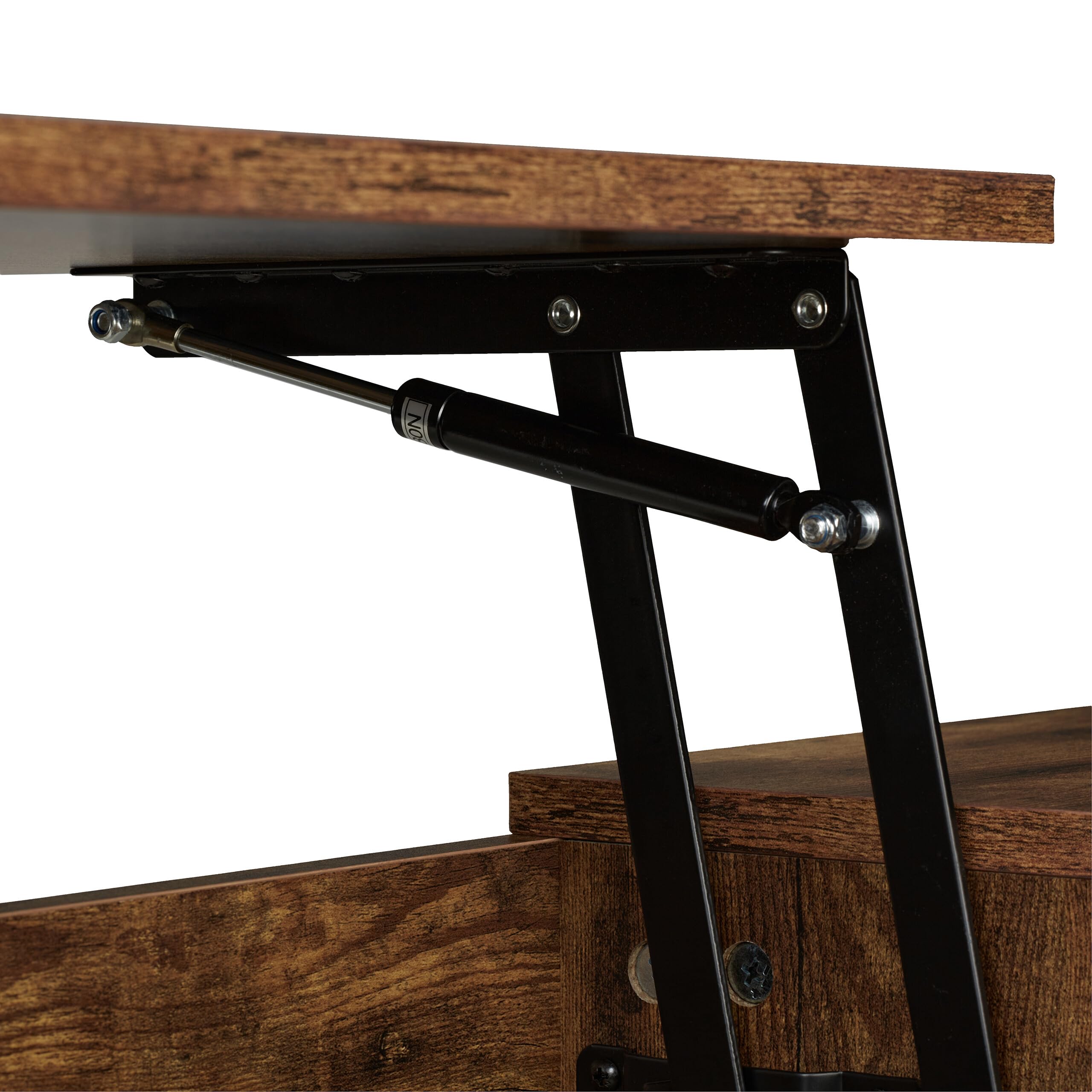 Relaxdays Mesa Centro Elevable, 2 Compartimentos Laterales, Mesita Sofá con Almacenaje, Industrial, 45x108x40cm, Marrón