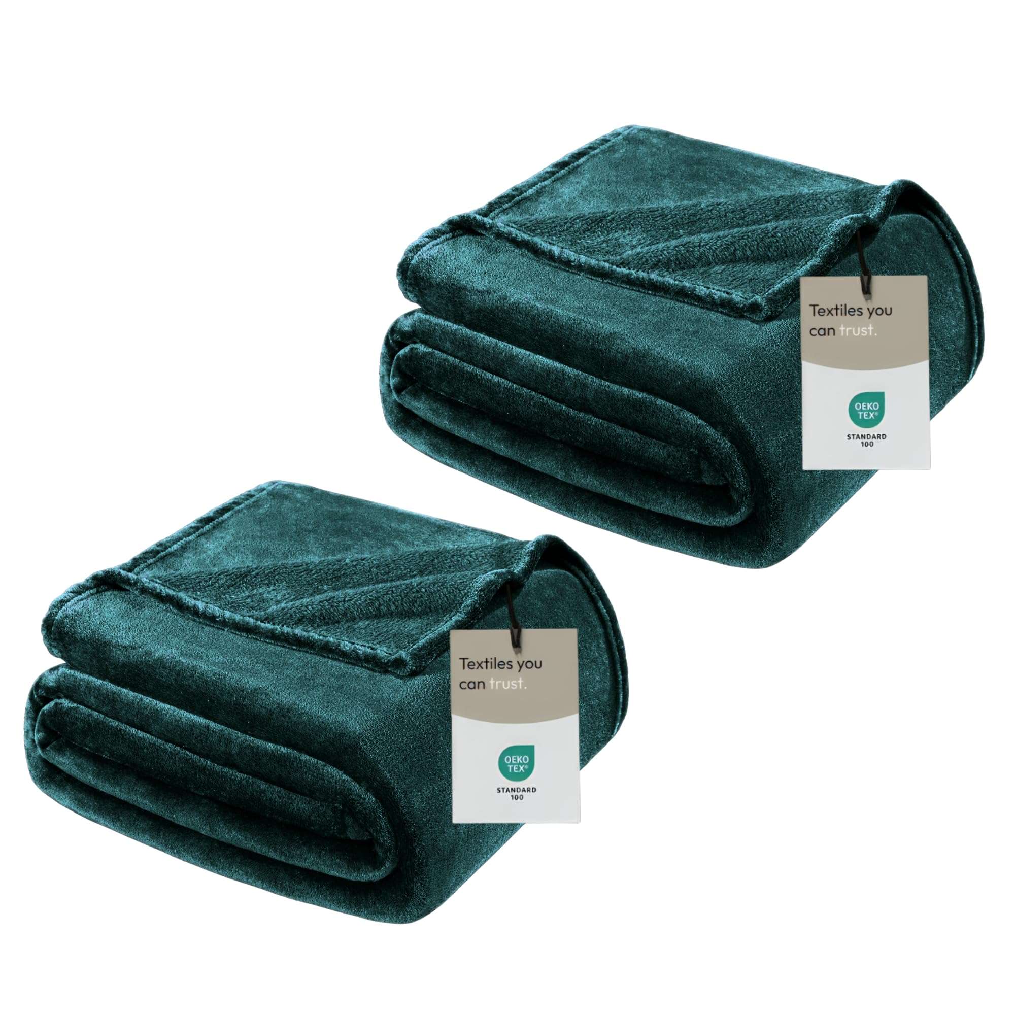 BedLooms Fleece Thow Blanket for Sofas, Bed 2 Pack Green (Single,130x150cm) โ image 1