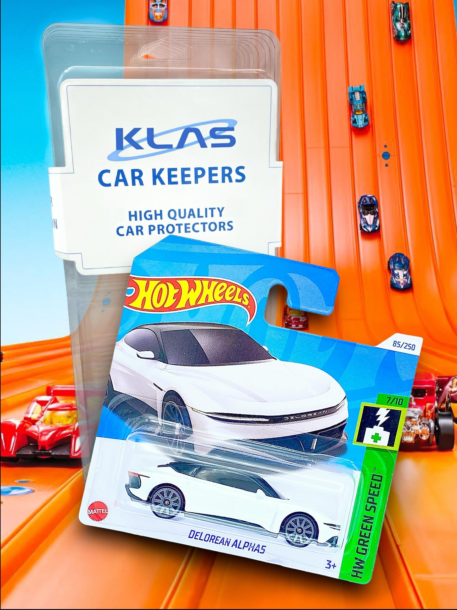 Hot Wheels DeLorean Alpha5 (White & Black) 7/10 HW Green Speed, 2024-85/250 (Short Card) - Image 2