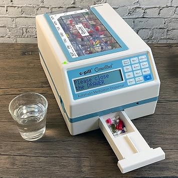 e-Pill CompuMed Automatic Pill Dispenser Tamper Resistant Medication Dispenser, AC Powered for Safe Daily Medication Management at Home or by Caregivers