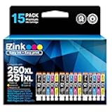 Compatible Ink Cartridges Replacement for Canon 250 251 XL PGI-250XL CLI-251XL to use with PIXMA MX922 MX920 IX6820 MG5520 MG7520 IP8720 MG6620 MG6320 MG7120 (15 Pack)