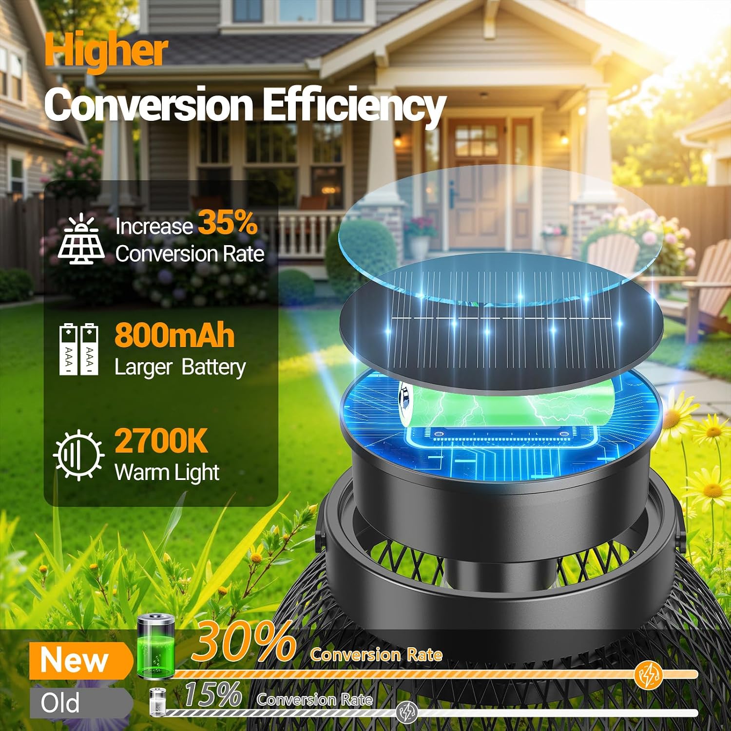 Metal Solar Lanterns Outdoor Waterproof, Upgraded Solar Hanging Lantern Lights with Clip, Solar Powered Lanterns for Patio Porch Yard Garden Decor Gift, 2 Pack