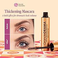 Vista 2 de Grande Cosmetics GrandeDRAMA Intense Thickening Black Mascara with Castor Oil, Volumizing, Conditioning, Buildable formula (0.32 oz)